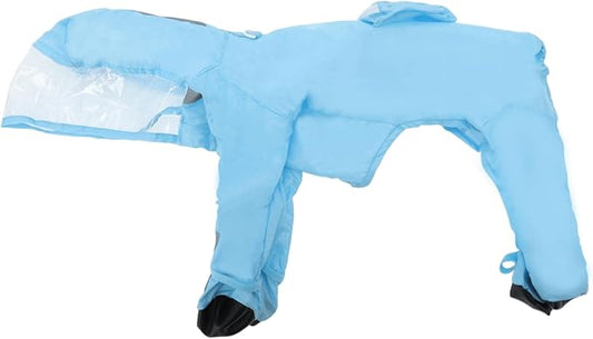 Dog Raincoat, Full Coverage Small Dog Raincoat, Waterproof with Four-Leg Protection, Dog Rain Jacket, Reflective Strip Design, Blue, XXL Size, 1 Pcs