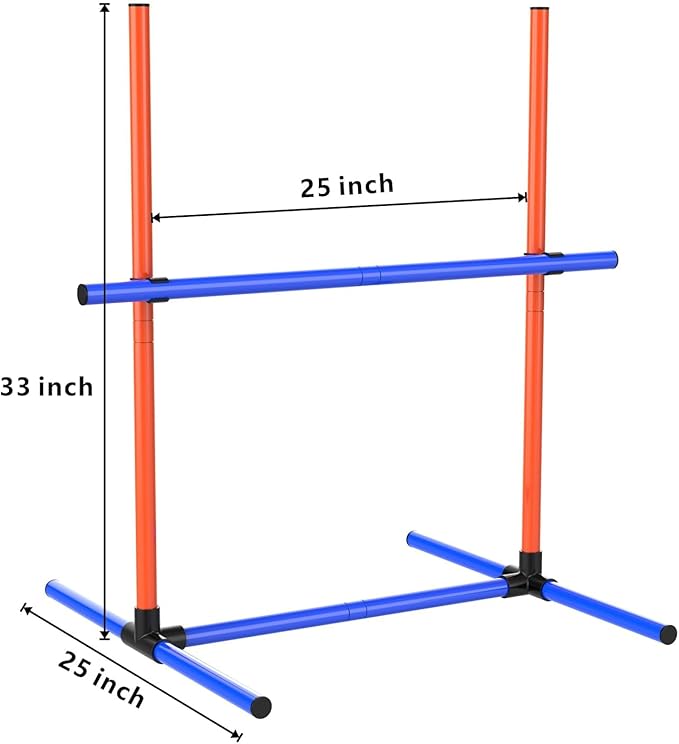 Dog Agility Training Equipment Set, 6 Piece Course with Adjustable Jump Bars, Carrying Bag (6)