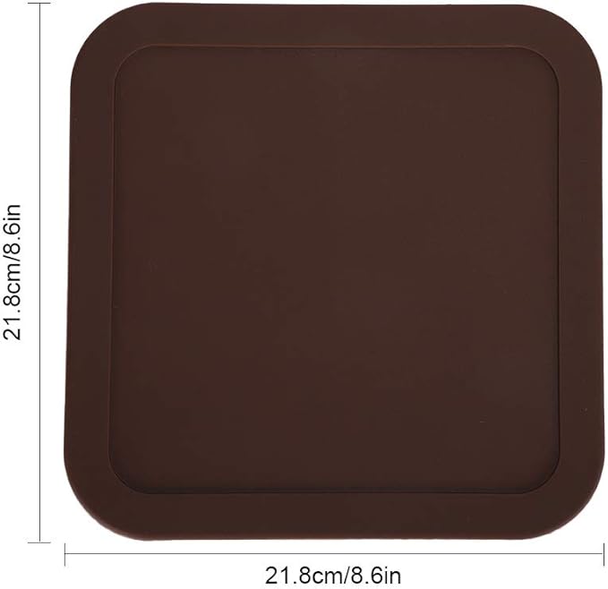 Non-Slip Silicone Pet Feeding Mat for Cats and Dogs, Dog Bowl Mat with Raised Edge, Spill Proof Placemat for Food and Water Bowls, Easy Clean Protects Floors, 8.6x8.6 Inches Gray