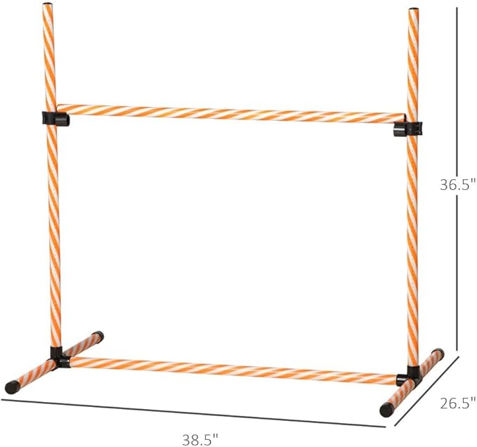 anwickjeff 6 Piece Dog Agility Training Equipment with Hurdle Bag and Whistle,Obstacle Course for Dogs Agility Hurdles Backyard Exercise Competitive (Orange, 6 Piece)