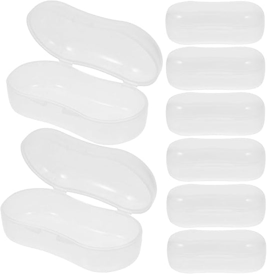 HEALLILY 20Pcs Dog Finger Toothbrush Storage Box Portable Transparent Case Compact Design Easy Carry Pet Dental Care Organizer