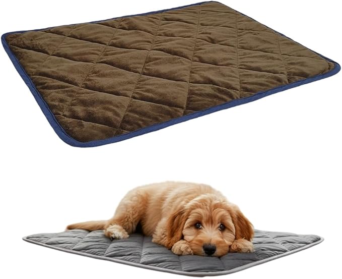 Self Heating Pad for Dog & Cat, 2026 New Self Warming Pet Bed Dog Heating Pad, Non-Slip & Washable, Non Electric Pet Warming Pad Sleeping Mat for Small Medium Large Dogs (Brown, L: 22.8"x34.6")