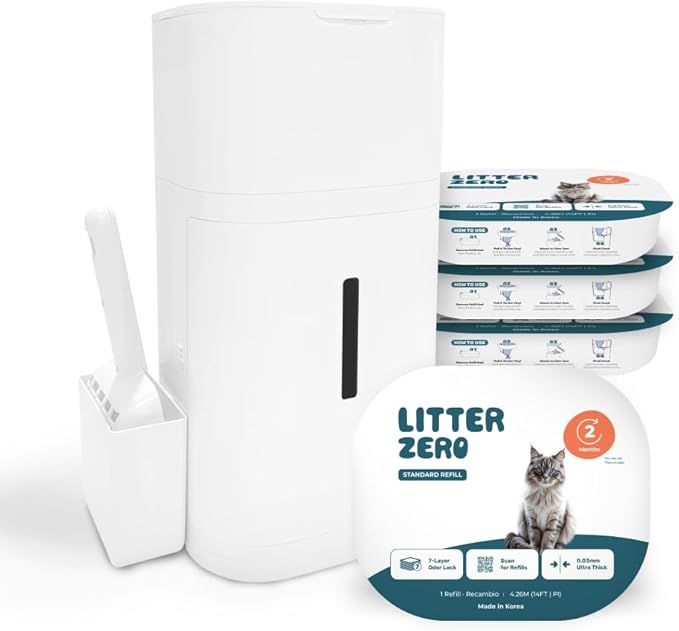 Litter Zero Base Set (Includes 1 Refill, Scoop) + 3 Additional Refill Packs