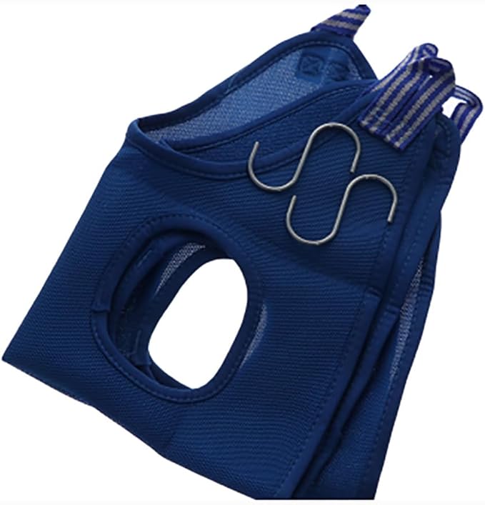 Pokinge Dog Grooming Hammock,Soft Hanging Pet Restraint Bag Fixed Bag Trimming with Hooks Dog Holder for Nail Trimming Pet Beauty Hammock for Cats & Dogs(L,Blue)
