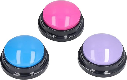 Hoopoocolor 3 Pieces Dog Button Communication Button, 30 Seconds Voice Recording Button, Pet Voice Training Buzzer, Widely Used Dog Talking Button for Training Recording