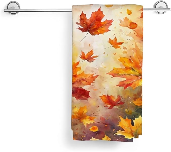 Fall Kitchen Towels Autumn Maple Leaf Dish Towel 16×24 Inch Soft Absorbent Farmhouse Thanksgiving Hand Cloths for Kitchen Drying Decore Set of 2