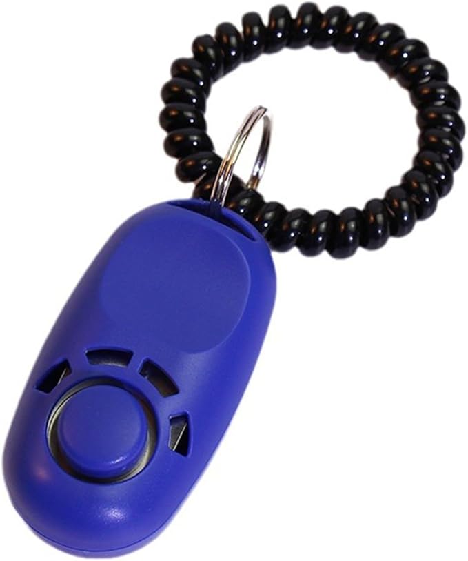 Dogs Training Clickers Plastic Pet Dogs Trainer Tool Stretch Help Wrist Rope Sound Keychains Dogs Training Clickers, Blue