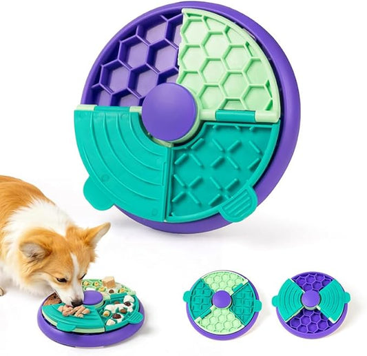 3-in-1 Slow Feeder, Interactive Puzzle Toy & Lick Mat– Calming Enrichment for Small/Medium/Larger Dogs,Non-Slip Design, Holds 2 Cup of Wet or Dry Food, 8.2 in x 8.2 in