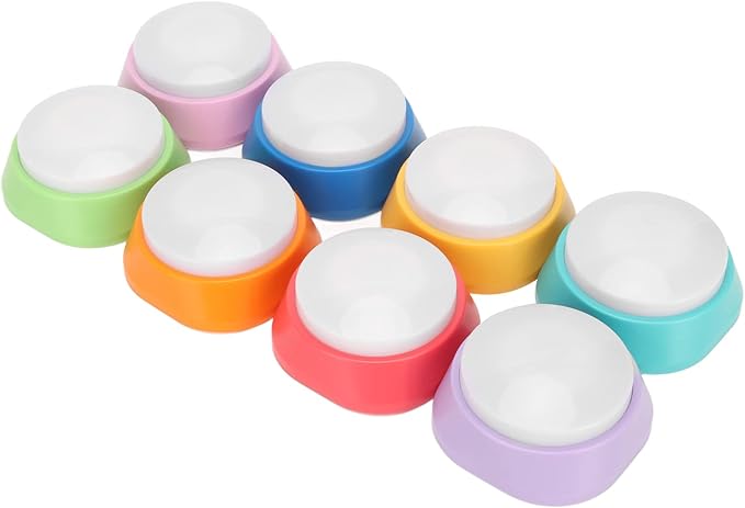 Yunseity Clear Recording, Pet Training Buzzer, Easy to Set, 30s Recordable Talking Buttons for Cats Dogs Pets, Material, 8 Packs with Multi Colors, Used for Communication