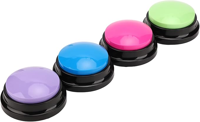 YOUTHINK Smart Record Talking Buttons, Easy to Use, Clear Recording, 4pcs Dog Communication Buttons for Promoting Pet Communication, PurpleGreenPinkBlue