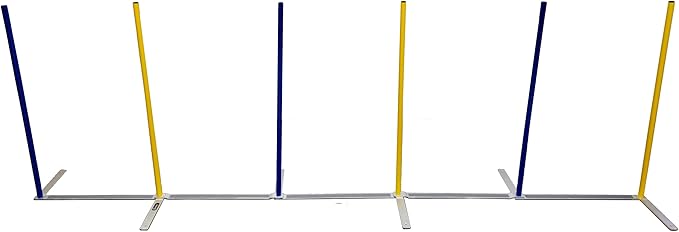 ActiveDogs Agility Above Ground Weave Poles - Outdoor Dog Obstacle Agility Training Exercise Equipment (Competition Weave Pole System - 6 Pole)
