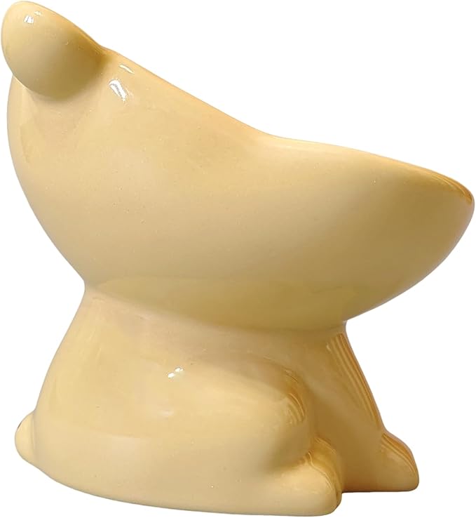 Tiger Style Raised Cat Dish - Ceramic Elevated Pet Bowl with 15° Angle, 120g Capacity for Food/Water,for Pets cat or Dogs