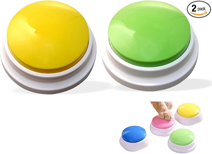 Dog Buttons for Communication, HD Sound Quality Loud Dog Buttons Talk, Dog Buttons Talk for Training, Recordable Dog Talking Button Set with Double-Sided Adhesive Tape and 5 Scene Stickers