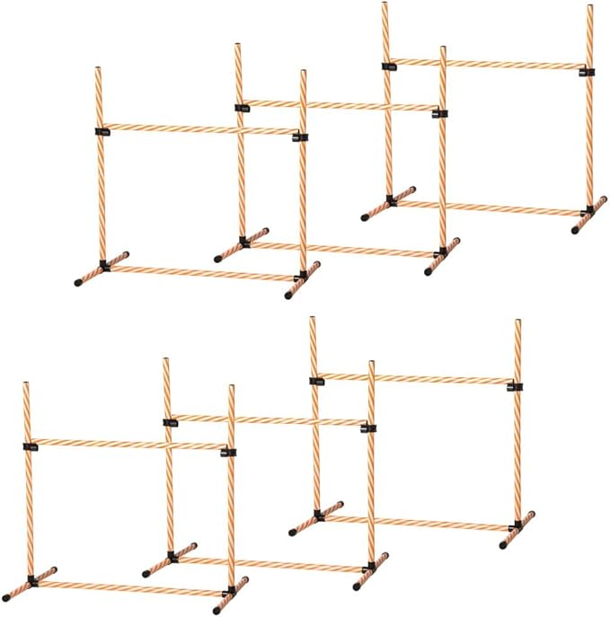 anwickjeff 6 Piece Dog Agility Training Equipment with Hurdle Bag and Whistle,Obstacle Course for Dogs Agility Hurdles Backyard Exercise Competitive (Orange, 6 Piece)
