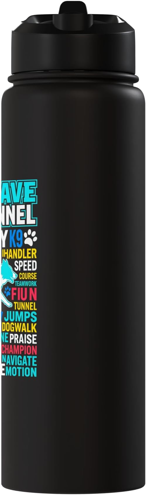 Run Weave Jump Tunnel Dog Agility Stainless Steel Insulated Water Bottle