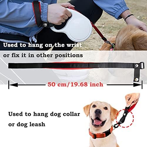 2-Pack Hands-Free Adjustable Wrist Leashes, Safety Strap with Velcro, Comfortable Diving Fabric for Retractable Leashes (Black and Orange)