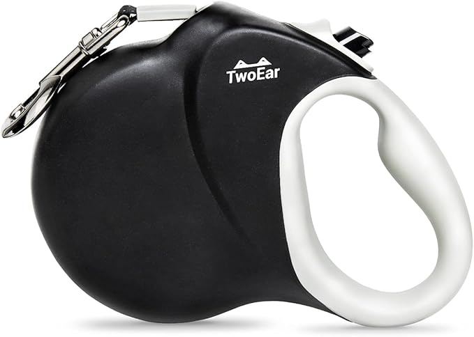 TwoEar 26ft Retractable Dog Leash with Anti-Slip Handle, Reflective 360° Tangle-Free Dog Walking Leash for Medium/Large Dogs Up to 110lbs, Heavy Duty Nylon Tape, One-Handed Brake