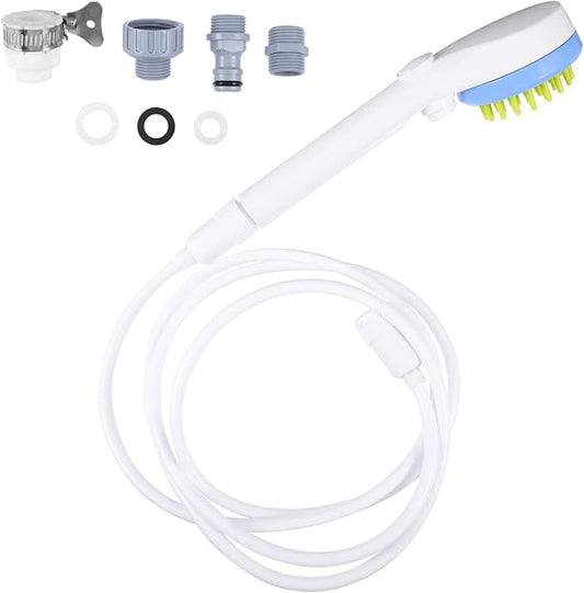 Portable Pet Shower Sprayer with Hose Multi Functional Puppy Massage Brush for Long Hair Dogs and Cats Rain Like Stream for Comfortable Bathing Experience