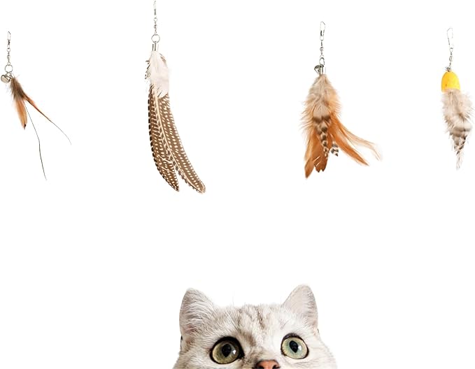 FlutterFlick Refill Pack – Phasianus, Gallus, Butterfly & Chloris Sinica Attachments for Interactive Cat Wand Toys
