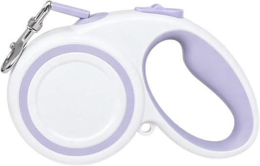Retractable Dog Leash, 360° Tangle-Free Highly Reflective Nylon Tape, Non-Slip Rubberized Handle, 10-16FT Long Dog Leash for Dogs up to 66LBS,M-Purple