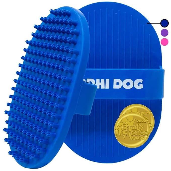 Bodhi Dog Shampoo Brush - Pet Grooming & Bath Supplies for Dogs and Cats - Bath Brush for Long & Short Hair - Premium Scrubber for Shower, Bathing & Massage (Two Pack, Blue)