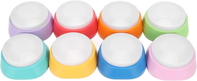 Yunseity Clear Recording, Pet Training Buzzer, Easy to Set, 30s Recordable Talking Buttons for Cats Dogs Pets, Material, 8 Packs with Multi Colors, Used for Communication