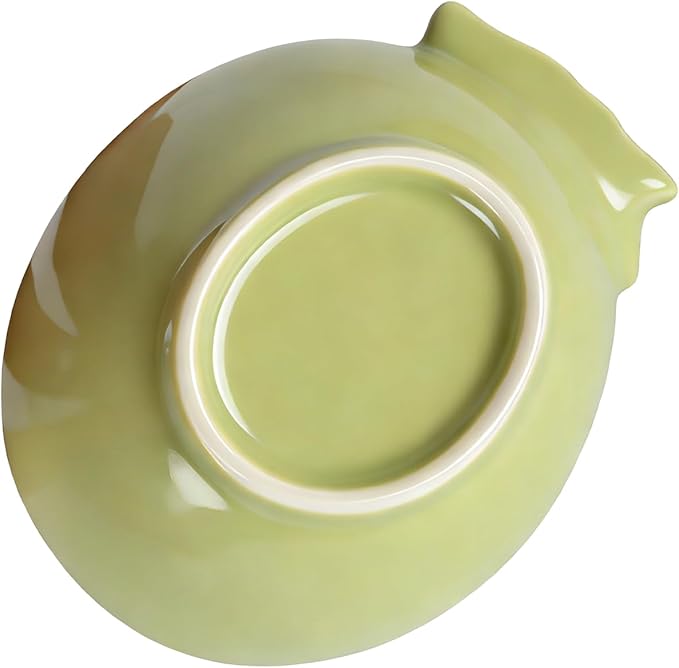 Small Guinea Pig Food Bowl Cute Ceramic Hamster Water Bowl Ferret Rat Chinchilla Rabbit Feeding Dish Young Animal Feeder (Avocado Green)