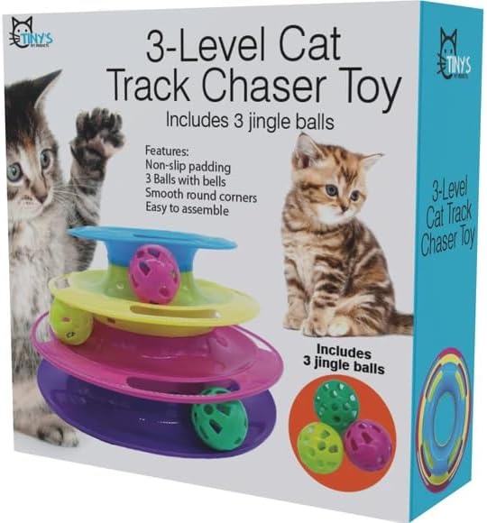 Tiny's Triple Level Cat Toy Tower with Jingle Balls