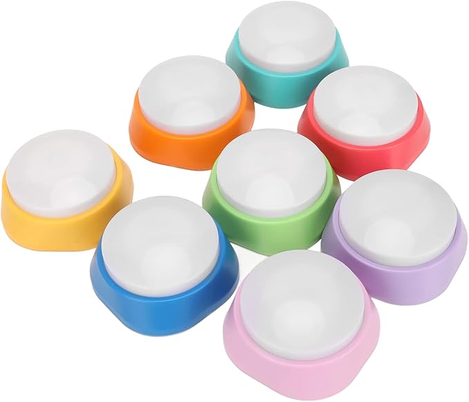 Yunseity Clear Recording, Pet Training Buzzer, Easy to Set, 30s Recordable Talking Buttons for Cats Dogs Pets, Material, 8 Packs with Multi Colors, Used for Communication