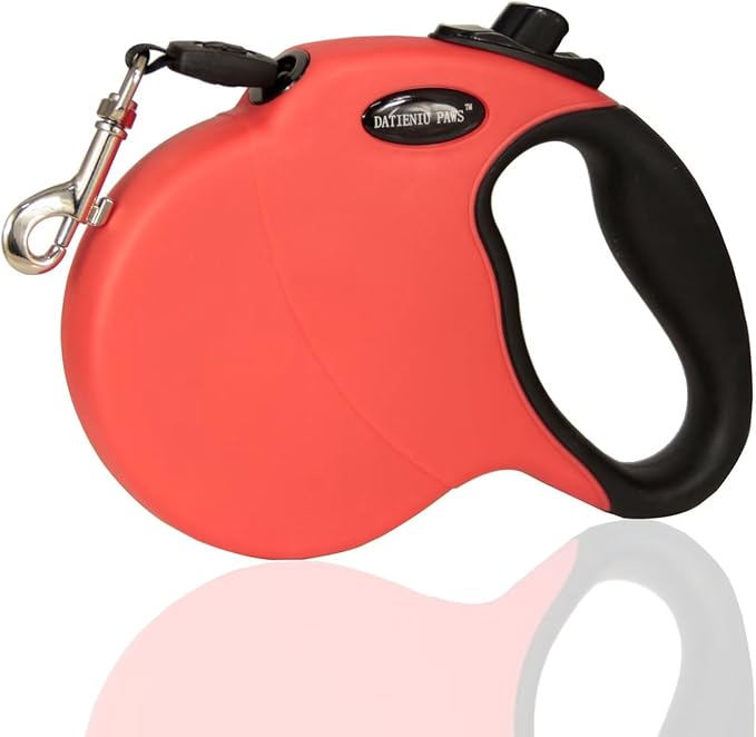 Medium 16 FT Retractable Dog Leash – Adjustable Hands-Free Leash for Dogs Up to 44lbs, Tangle-Free Nylon with Ergonomic Grip for Walking, Training & Outdoor Safety Red M