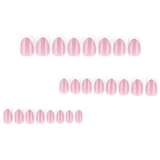 yefiuo Press on Nails Short Square White French Fake Nails Press ons Glossy Acrylic False Nails Glue on Nails Reusable Nail Tips Kit Full Cover Stick on Nails Manicure Supplies for Women Girls 24Pcs