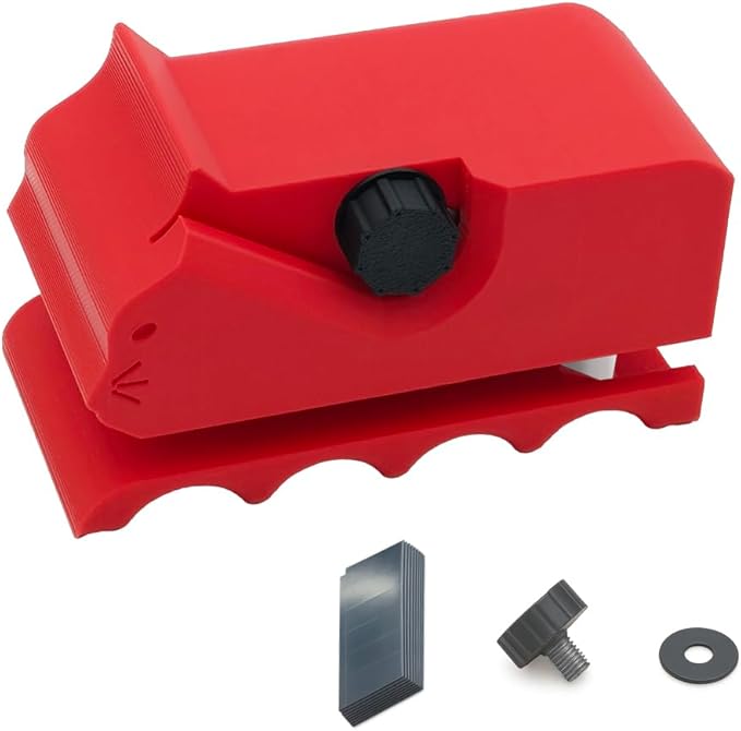 Cardboard Cutter for Cat Scratchers,DIY Cardboard Cutting Tool, Handheld Cardboard Cutting Tools for Making Cat Scratching Board Cat Bed (Red + 10pcs Replacement Blades)
