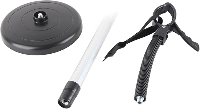 Adjustable 93.5cm Height Hair Dryer Stand Holder with Flexible Neck and Heavy Base for Home, Salon and Pets in Black and Silver
