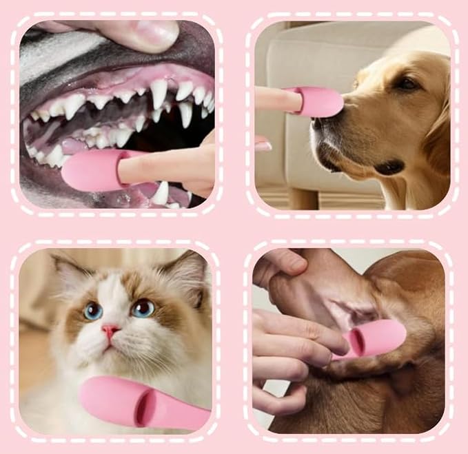 Silicone Scrubber for Cats Chin Cleaner,Cat Finger Toothbrush,Cat Chin Scrubber Pet Toothbrush, Cat Chin Brush for Pet Dental Care,Finger Brushes Suitable for Puppies and Cats (D-2pcs)