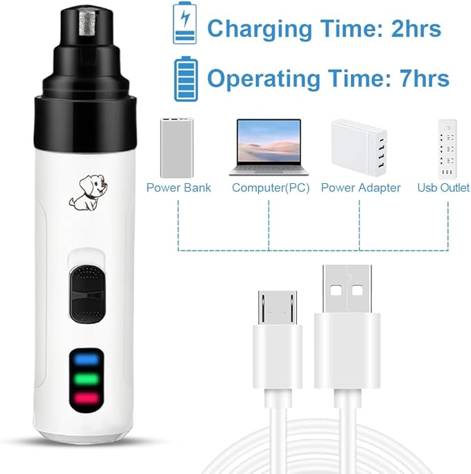 2026 New Dog Nail Clippers Silent, Quiet Dog Nail Grinder, Painless Paws Grooming & Smoothing, Electric Pet Nail Trimmer for Cats and Other Animals, Ideal for Sensitive Dogs of All Breeds & Sizes