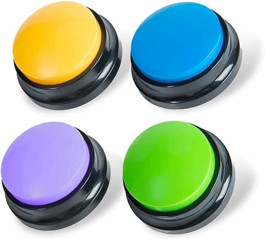 4PCS Recordable Dog Buttons, Dog Buttons for Communication Pet Training Buzzer, Dog Talking Button Set Funny Gift