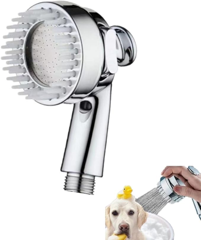 Dog Shower Head, Dog Shower Attachment, Pet Shower Head for Dogs Cat Rabbit, Pet Relaxing Grooming Brush Scrubber Shower Wash Head, Pet Massage Bath Tool, Pet Washing Shower Sprayer