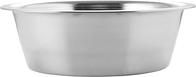 11 Cups Stainless Steel Dog Bowls, 10" Diameter, 3" Height, Double Pack, Dishwasher Safe