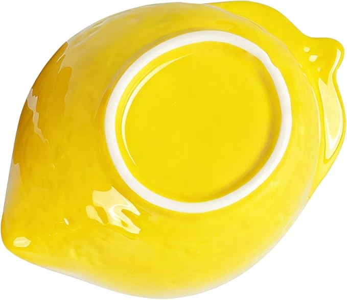 Small Guinea Pig Food Bowl Cute Ceramic Hamster Water Bowl Ferret Rat Chinchilla Rabbit Feeding Dish Young Animal Feeder (Lemon Yellow)