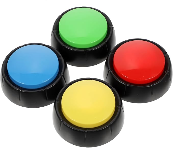 Milisten 4pcs Funny Dog Toys Pet Voice Button Communication Button for Dogs Interactive Recording Toy Puppy Training Aid Random Color