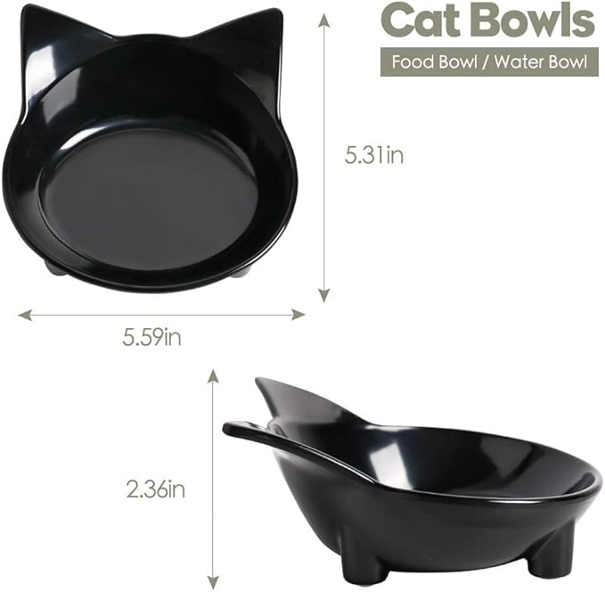 Pets Dog Cat Food Bowl – Non-Slip Wide, Shallow Pet Dish for Whisker Fatigue Relief, Safe for Puppies & Rabbits