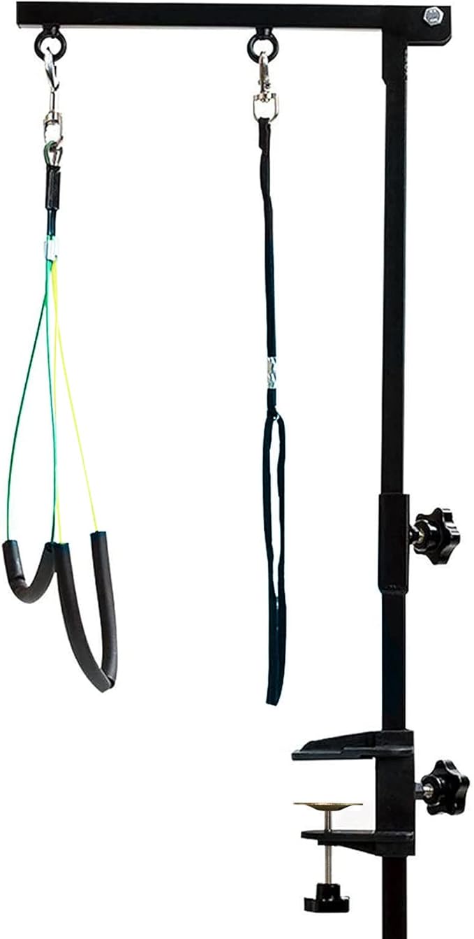 Dog Grooming Arm with Clamp, Dog Grooming Loop Noose and No Sit Haunch Holder for Small Pets, 35.4 Inches, Adjustable Height