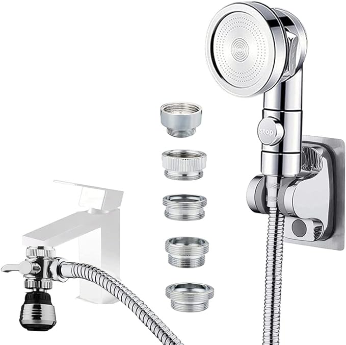 Sink Faucet Sprayer Attachment, Faucet Shower Sprayer with 59" Stainless Steel Hose for Hair Washing&Pet Shower for Bathroom Bathtub, Kitchen,Garden Tub,Utility Laundry Tub