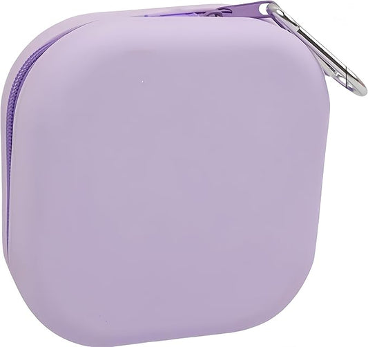 2-in-1 Collapsible Pet Bowl, Portable & Food-Grade for Dogs & Cats with Carabiner (Purple)