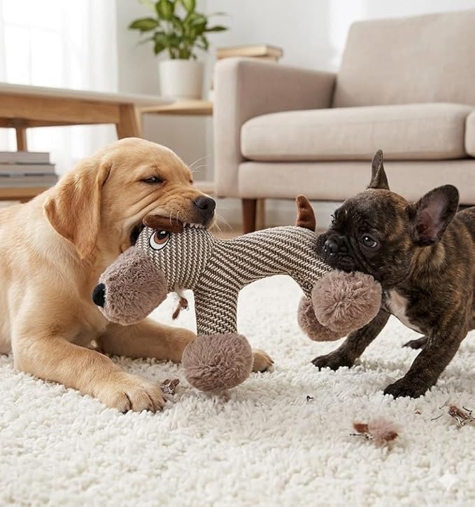 Dog Toys for Aggressive Chewers, an Indestructible Puppy-Shaped Plush Comfort Toys. Indoor-Outdoor Emotional Support Pet Toy, Built-in Squeaker Toy for Medium, Small, and Toy-Breed Dogs