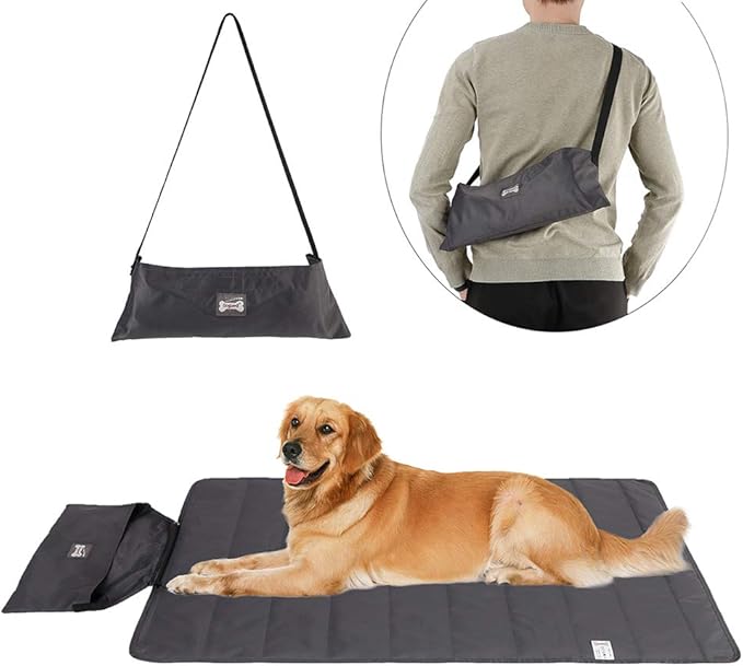 ROZKITCH Waterproof Outdoor Pet Dog Mat Pad 39"x28" Portable Reversible Summer Sleeping Mat Reusable Machine Washable Easy to Clean&Carry Camping Travel Pet Mat for Small Medium Large Dogs