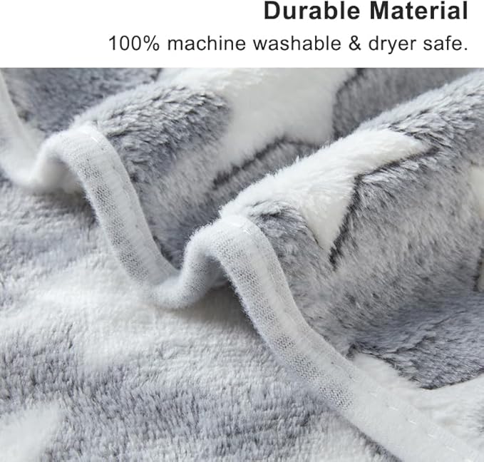 1 Pack 3 Blankets Super Soft Fluffy Premium Fleece Pet Blanket Flannel Paw Printed Throw for Dog Puppy Cat (Large 41x31'', Grey)