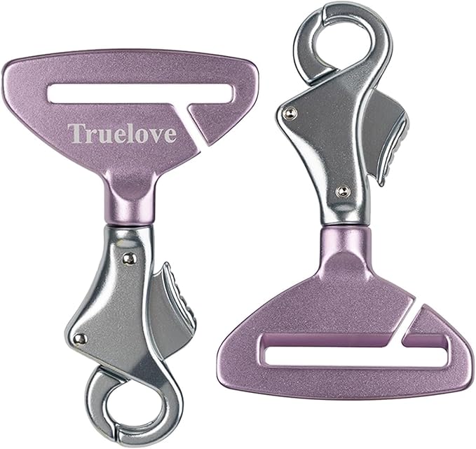 Truelove Vehicle Seat Belt Safety Buckle Lock, Dog Seat Belt Clip Universal Dog Car Restraint - Dog Seatbelt Lock - Portable Vehicle Seatbelt Harness for Pet Car Travel (Purple)