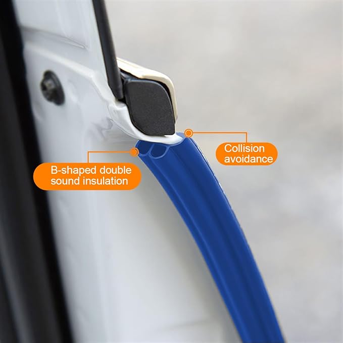 Osilly Car Door Rubber Seal Strip, 32.8Ft Self Adhesive Weather Stripping Automotive Edge Trim, Weatherstrip Soundproof Vehicle Tailgate Window Sealing Cover, Universal for SUV RV Truck (Blue)