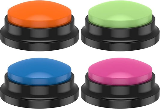 4Pcs Dog Buttons for Communication Voice, Recording Button Dogs for Words Talking and Answer, Buttons Personalized Sound Answering Buzzer Best Toys fit Dog Tranning(4pcs-red)